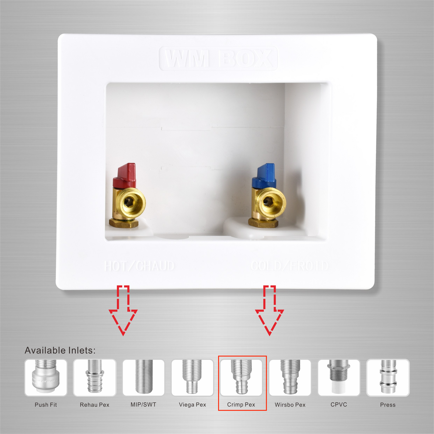 Flexible Washer Machine Box With Pex F-1807 valves-Outlet boxes&Valves